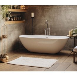 Tapis de bain, 500 x 700 mm, en coton, blanc