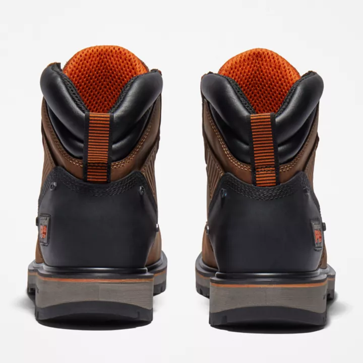 Bota de trabalho Ballast de 6 polegadas com biqueira reforçada para homens, na cor marrom.