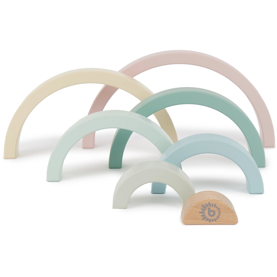 bieco Holz Regenbogen zum Stapeln rosa