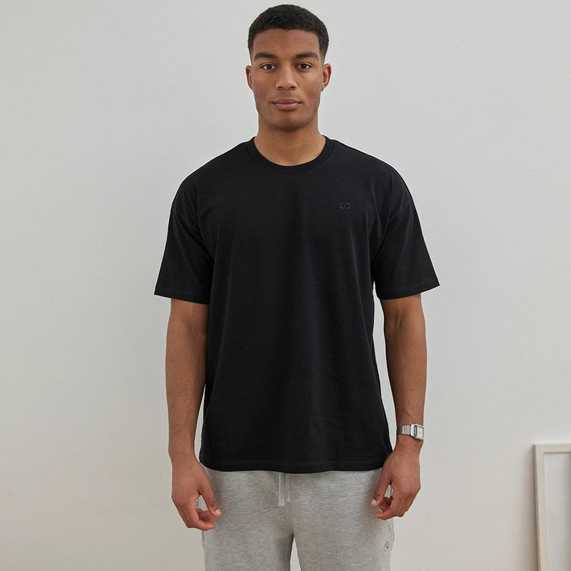 Oversized T-Shirt Herren aus Bio-Baumwolle Schwarz