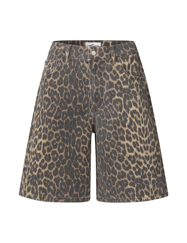 Global Funk  Talina-G denim bermudashort - P35 Leopard Mist