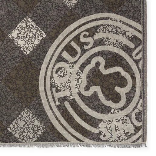 Cachecol Kaos Mini Stamp Marrom Jacquard