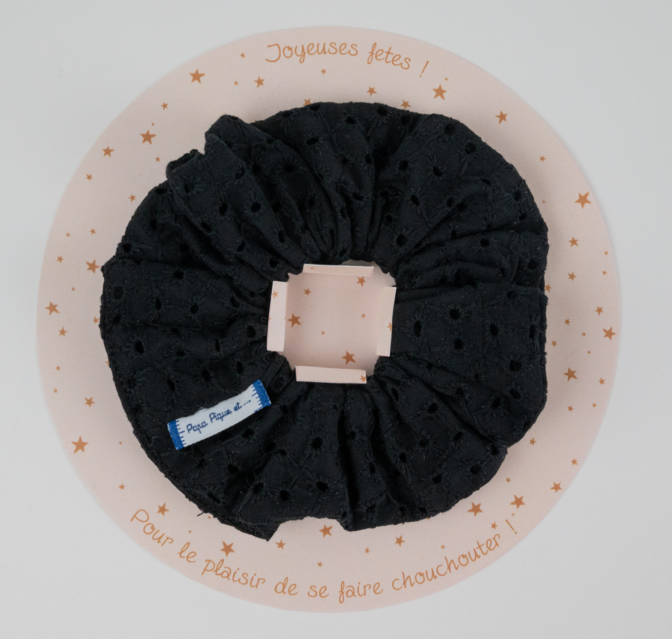 Carte De Voeux Broderie Anglaise Noire