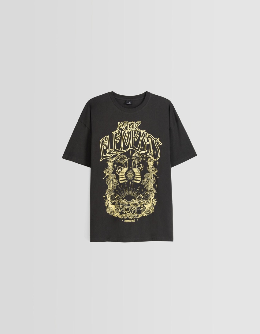 Camiseta de manga curta com estampa