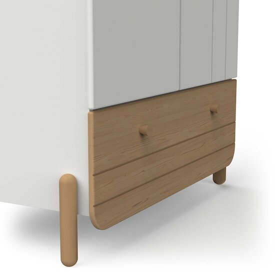 Edaj Armoire 2 portes + 1 Tiroir   Blanc Chêne        de               CBA Meubles