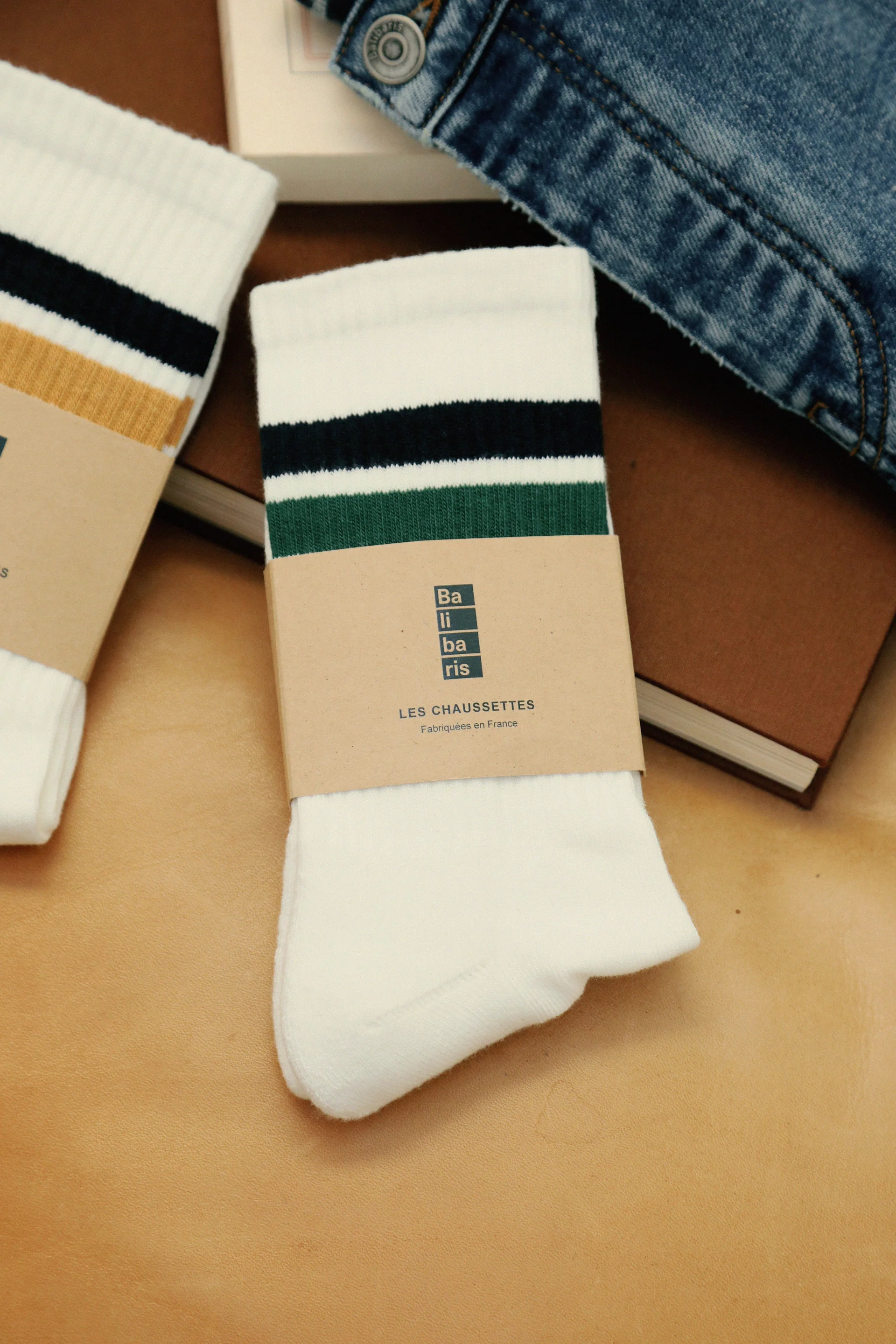 Chaussettes Buddy Blanc Vert