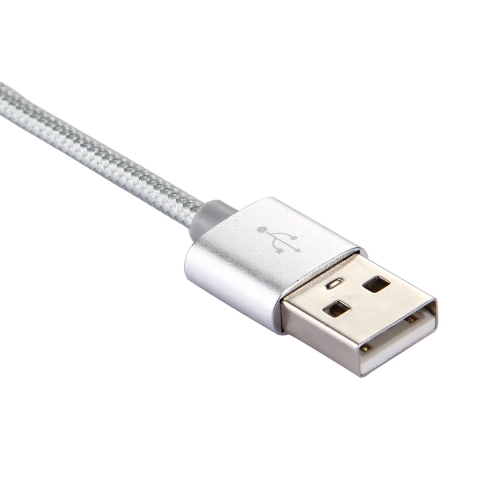 (3m) USB A auf USB C Ladekabel Datenkabel Nylon - Silber