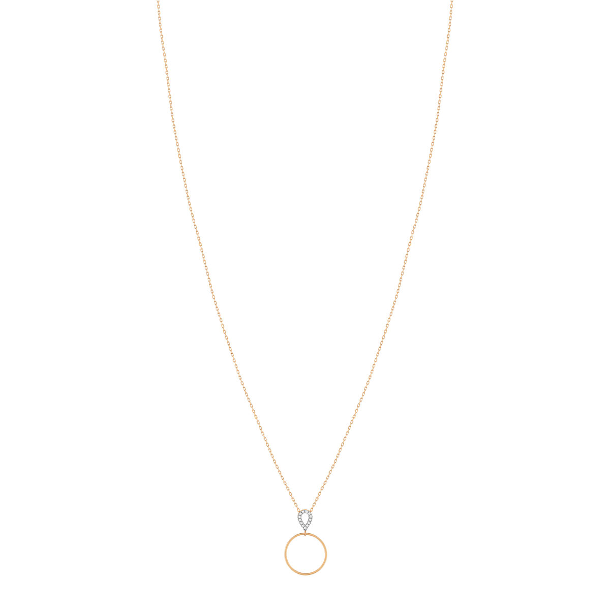 Collier or 375 rose diamants, 45 cm