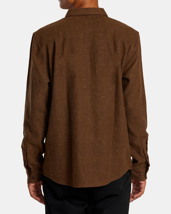 Rvca Harvest Neps LS Shirt Bombay Brown