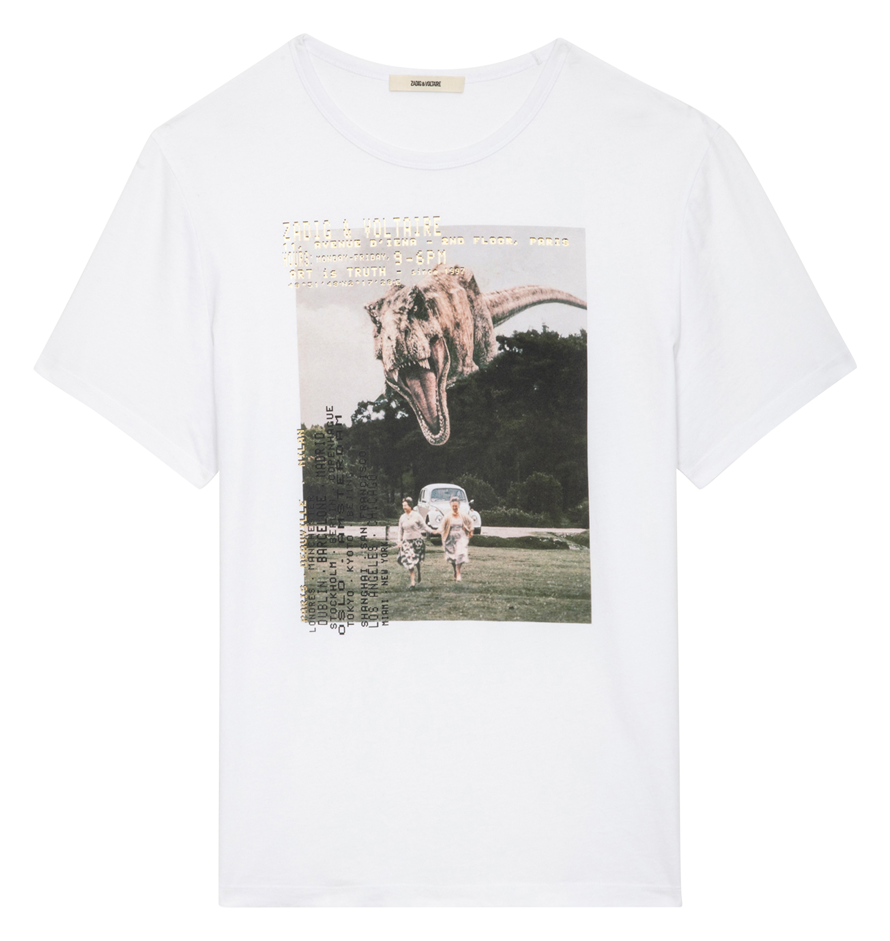 TED - Tee-shirt droit en coton bio sérigraphié | Blanc