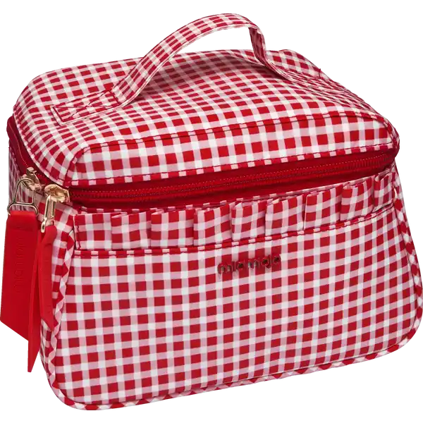 Beauty Case rot kariert