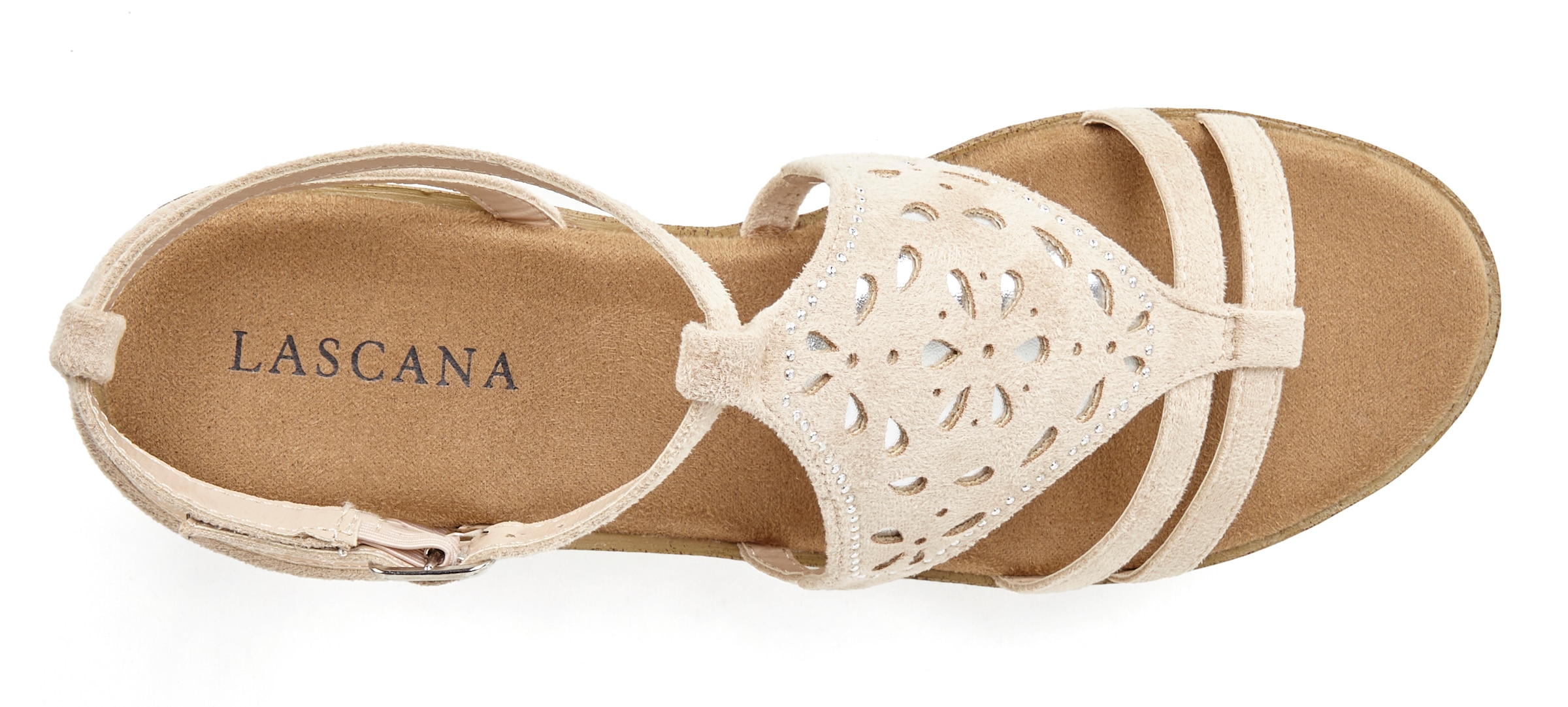 LASCANA Sandalette »Sommerschuh«  Sandalette, Sommerschuh mit Keilabsatz gepolsterter Innensohle VEGAN
