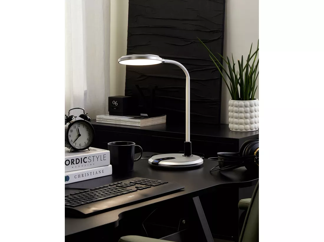 Lampe de bureau LED COLUMBA Réglable Métal Blanc/argenté