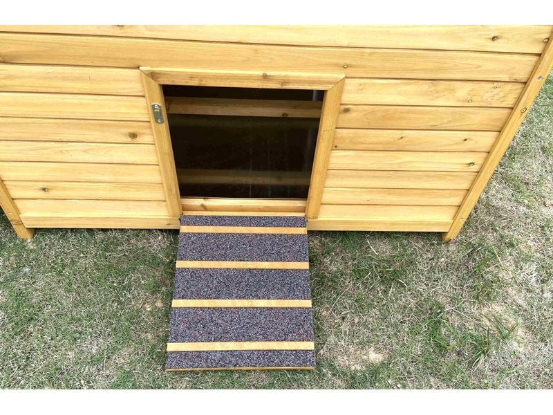 PetHomes Hühnerstall Open Ranch XL Isolierter Kleintierstall mit gedecktem Auslauf aus Massivholz (Tanne)