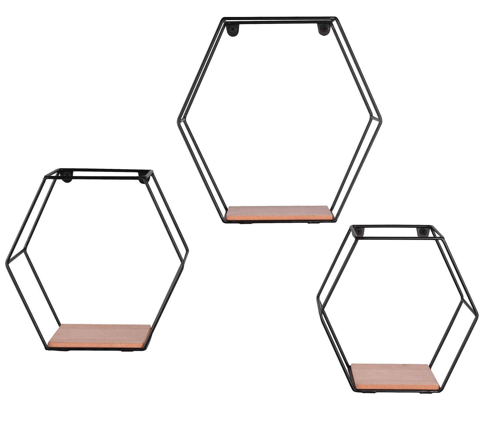 Wandregal-Set CHIARA 3-teilig schwarz/ braun