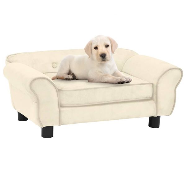 Sofá para Cães 72x45x30 cm Pelúcia Cor Creme - 171042