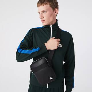 Sacoche homme Lacoste avec poche plate et marquage contrasté Sacoches & Pochettes - Noir - Lacoste - Homme