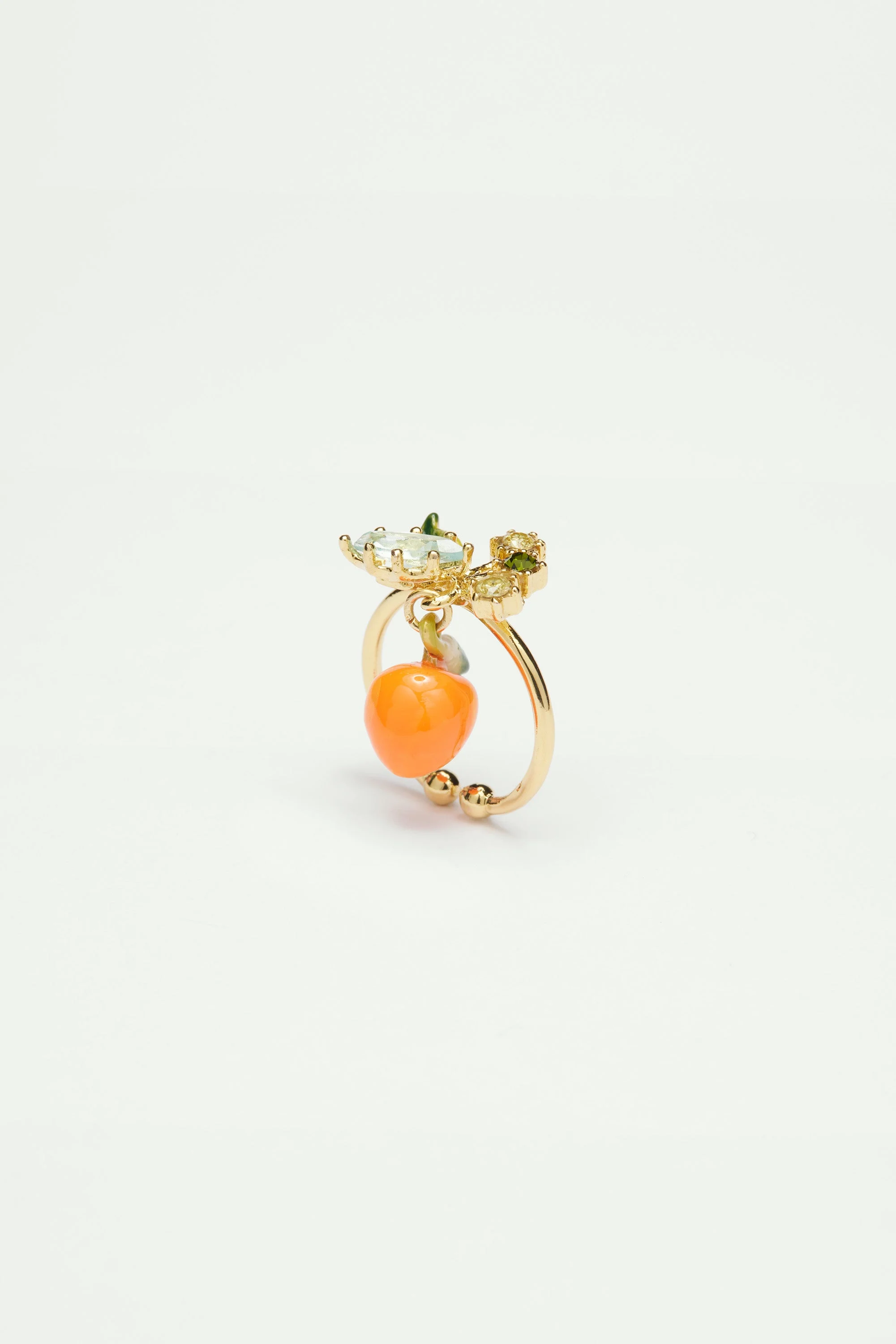 Bague ajustable orange et petites pierres | Orange