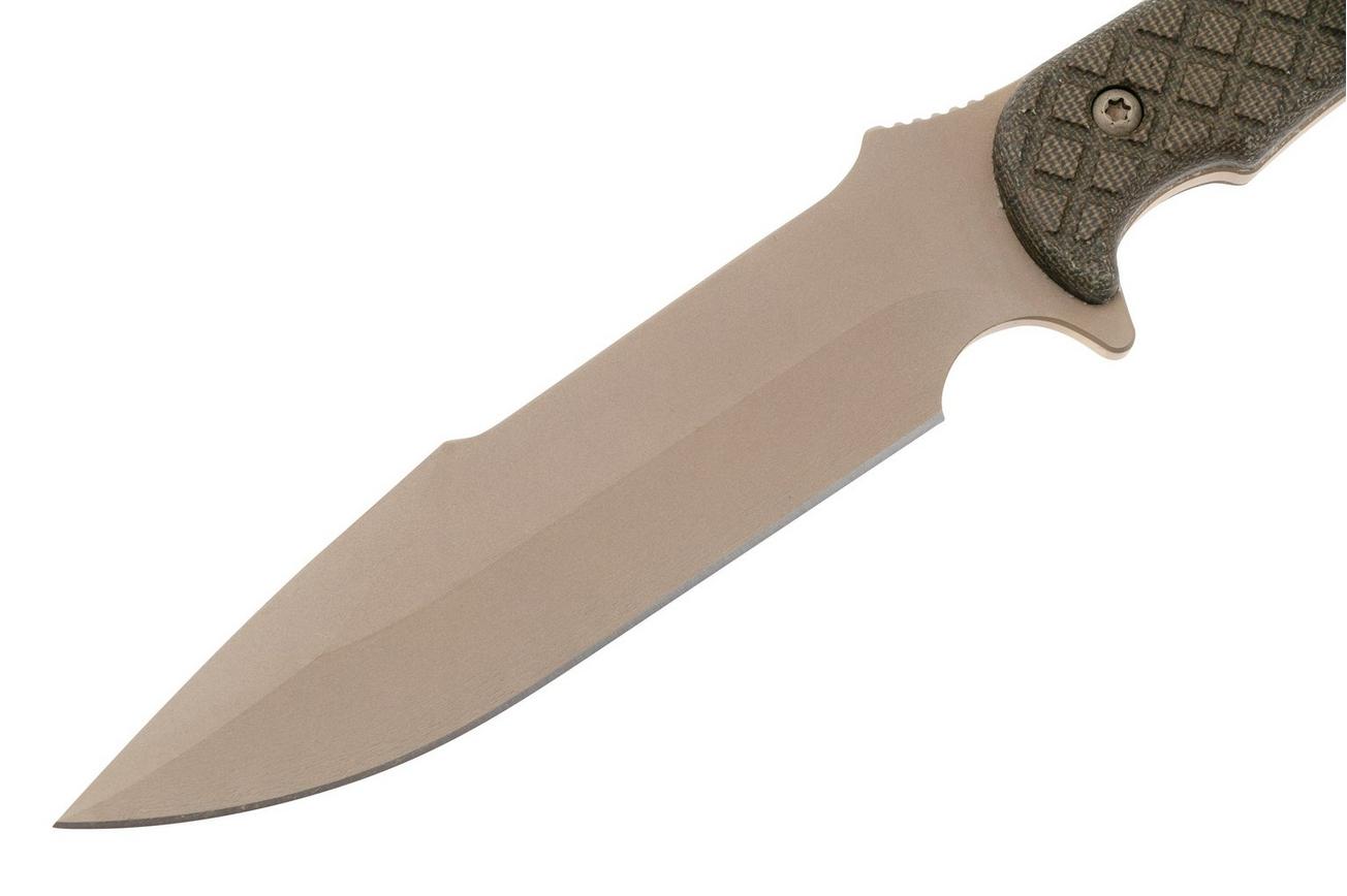Spartan Blades Horkos SB4DEGRKYTN Flat Dark Earth, Green Micarta, survivalmes, kydex schede