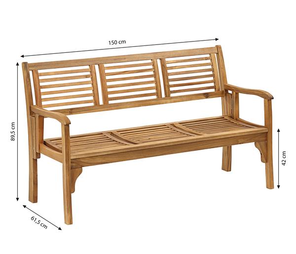 Dehner Klappbank Douglas, 3-Sitzer