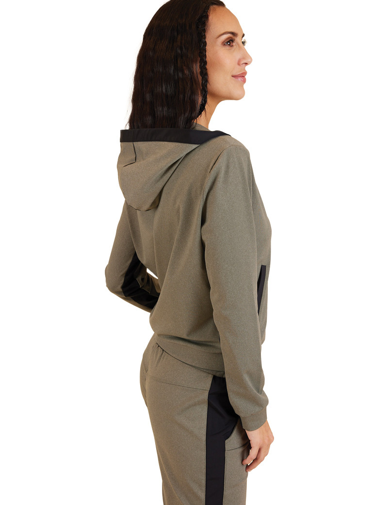 HBT BASICS INSOLITES | CHINÉ UNI KIMY-HOOD BAND VESTE FEMME KAKI/NOIR