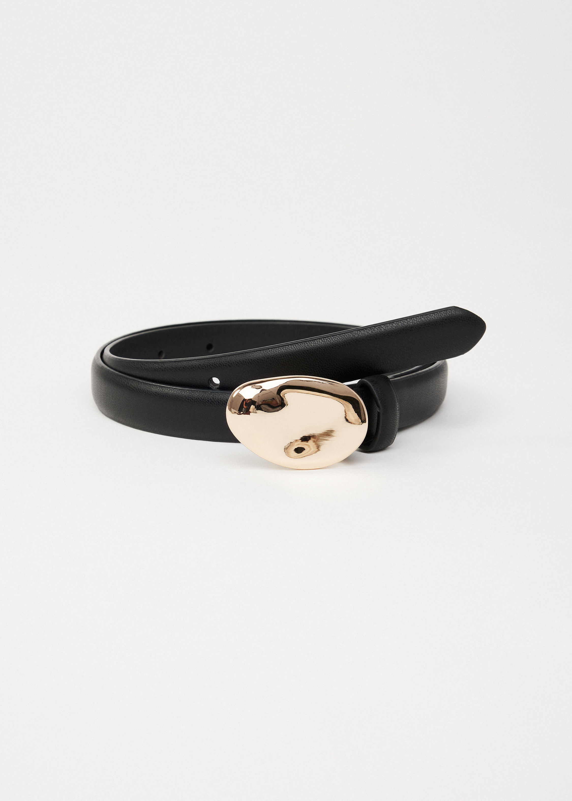 Smalle riem met ovale gesp
