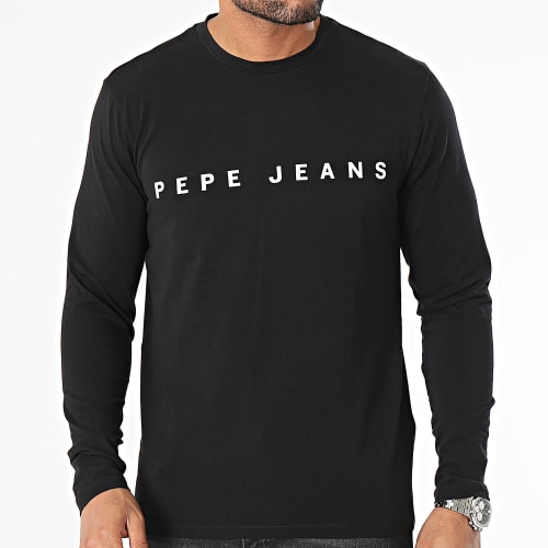 Tee Shirt Manches Longues Logo Noir