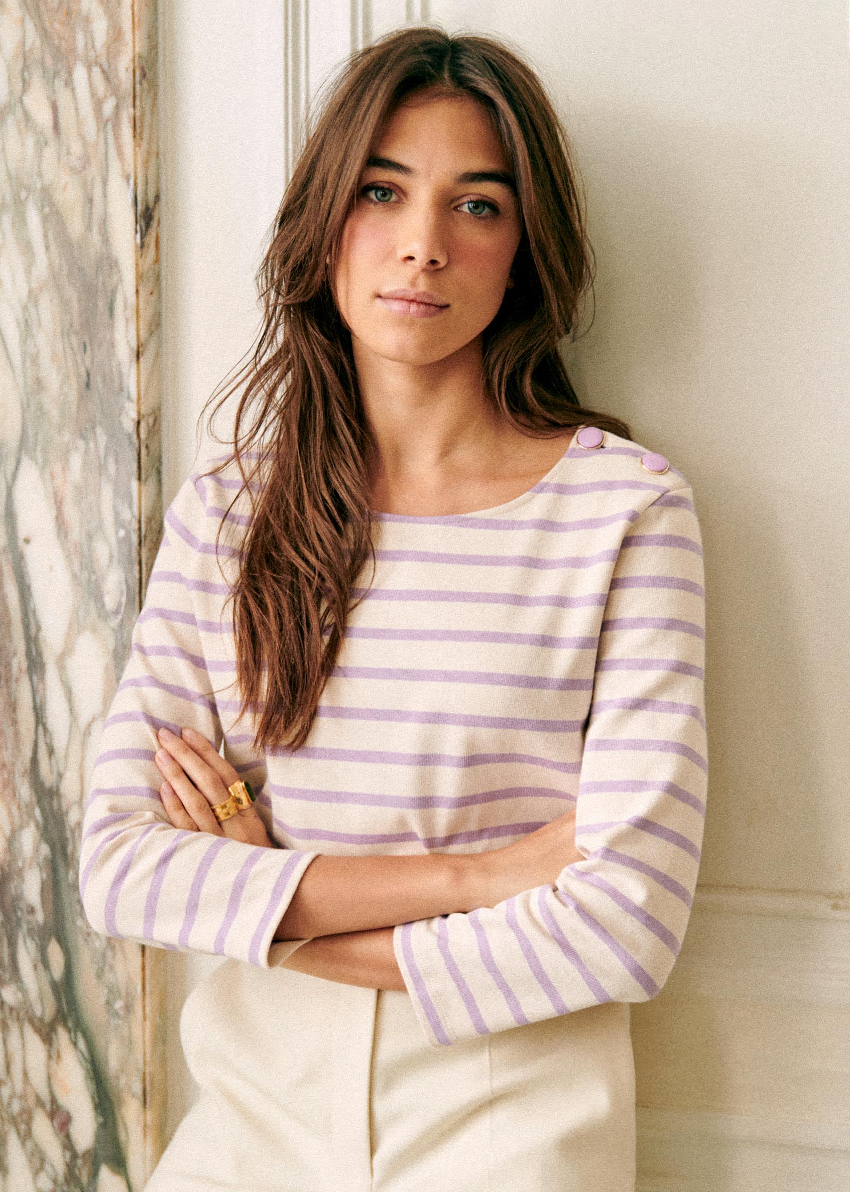 Marinière Colette - Ecru / Lilas - E-SHOP/SWEATS & MARINIÈRES Marinières 5905760