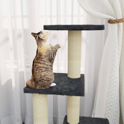 Arranhador com rampa vidaXL, cinza escuro, para gatos