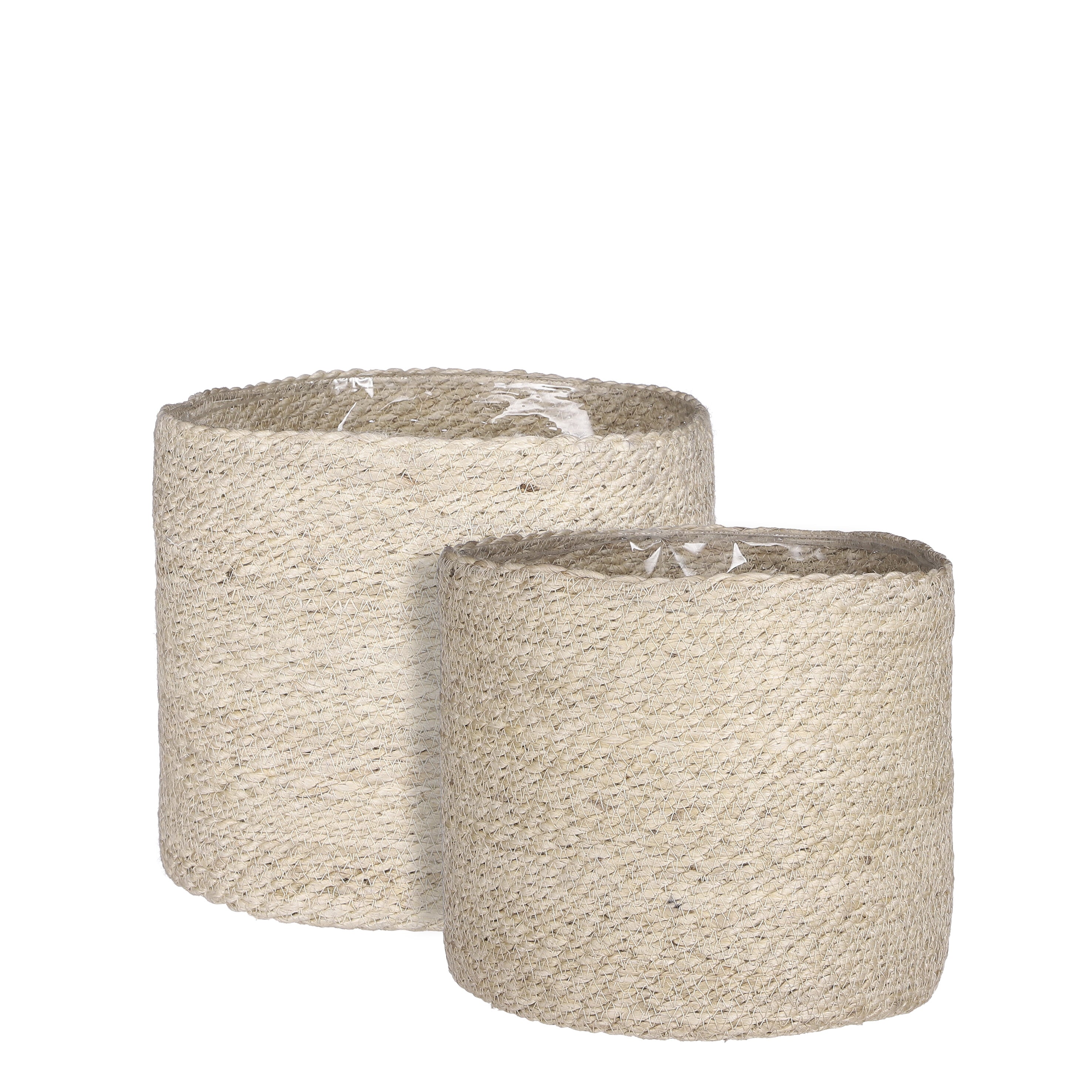 Mica Decorations Atlantic mand creme set van 2 - h26xd30cm