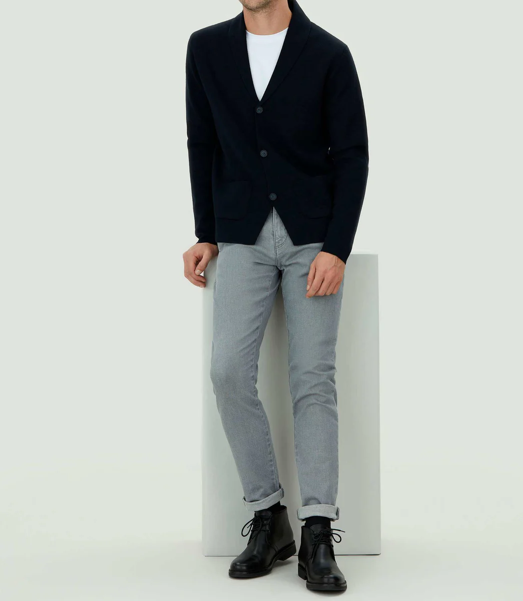 Veste en maille marine 