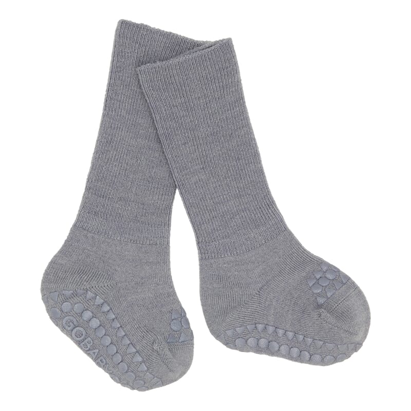 Non Slip Socks Wool Grey Melange - GoBabyGo - Rumpetroll