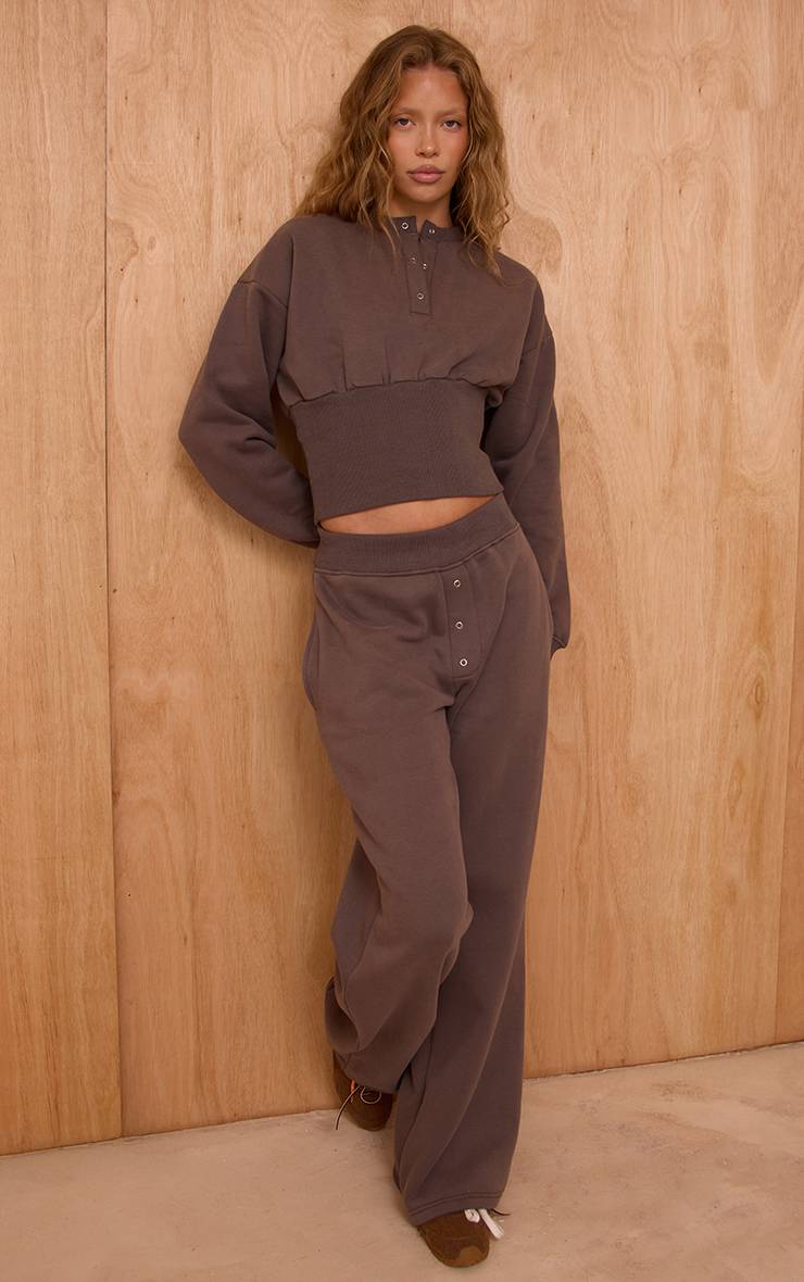Charcoal Grey Joggers Taille Haute Coupe Droite