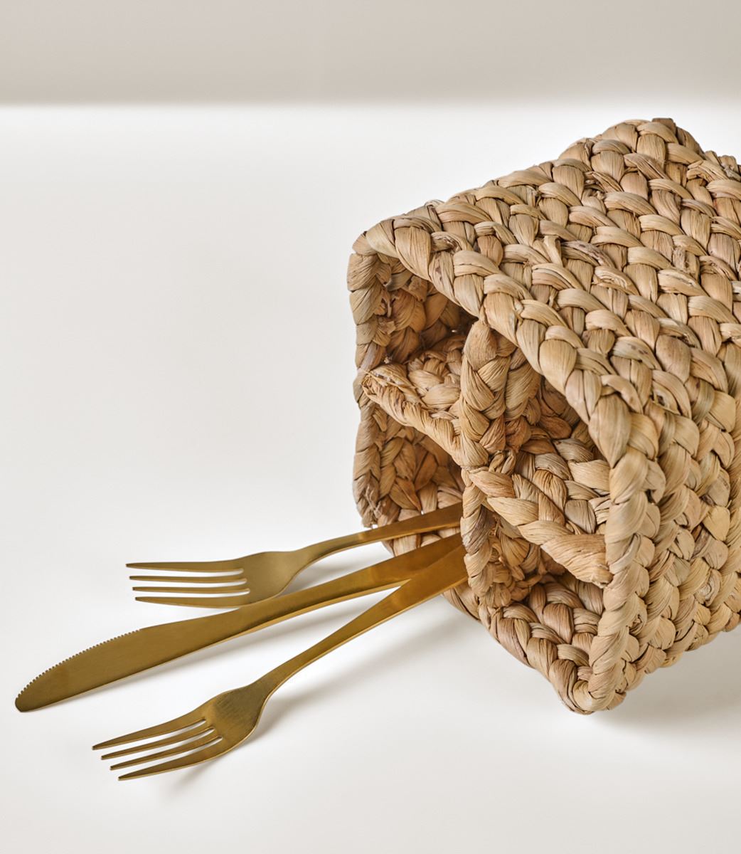 Bestikkurv natur - 15x15x13 cm
