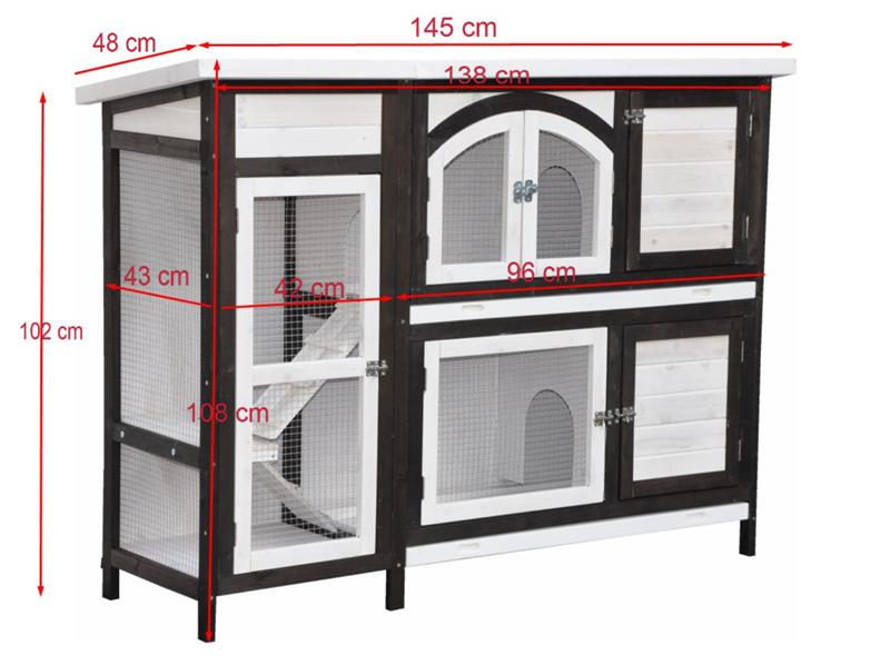 Nanook Kleintierstall Jumbo braun 145 x 48 x 109 cm