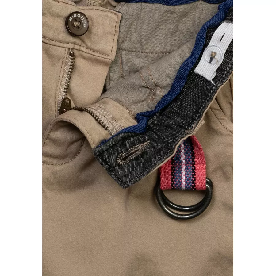 MINOTI Chinoshorts mit Gürtel Steingrau