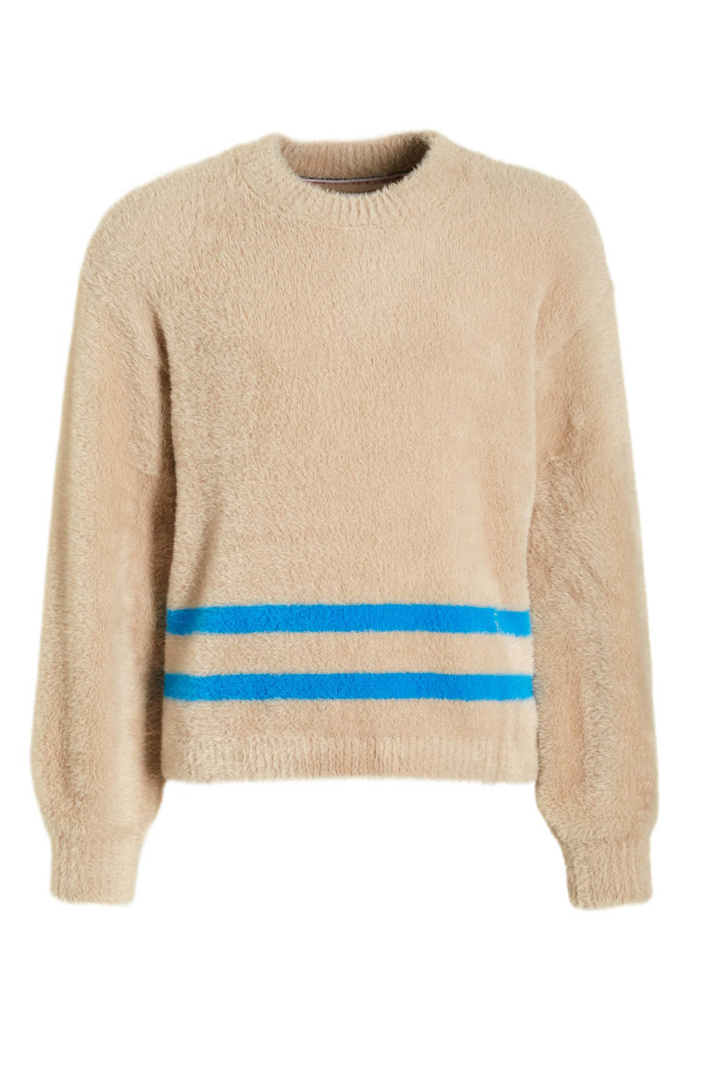 Tommy Hilfiger gestreepte fleece trui beige/blauw