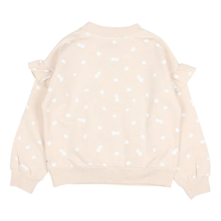 Búho Sweat Coton Bio Volants Pommes | Rose pâle