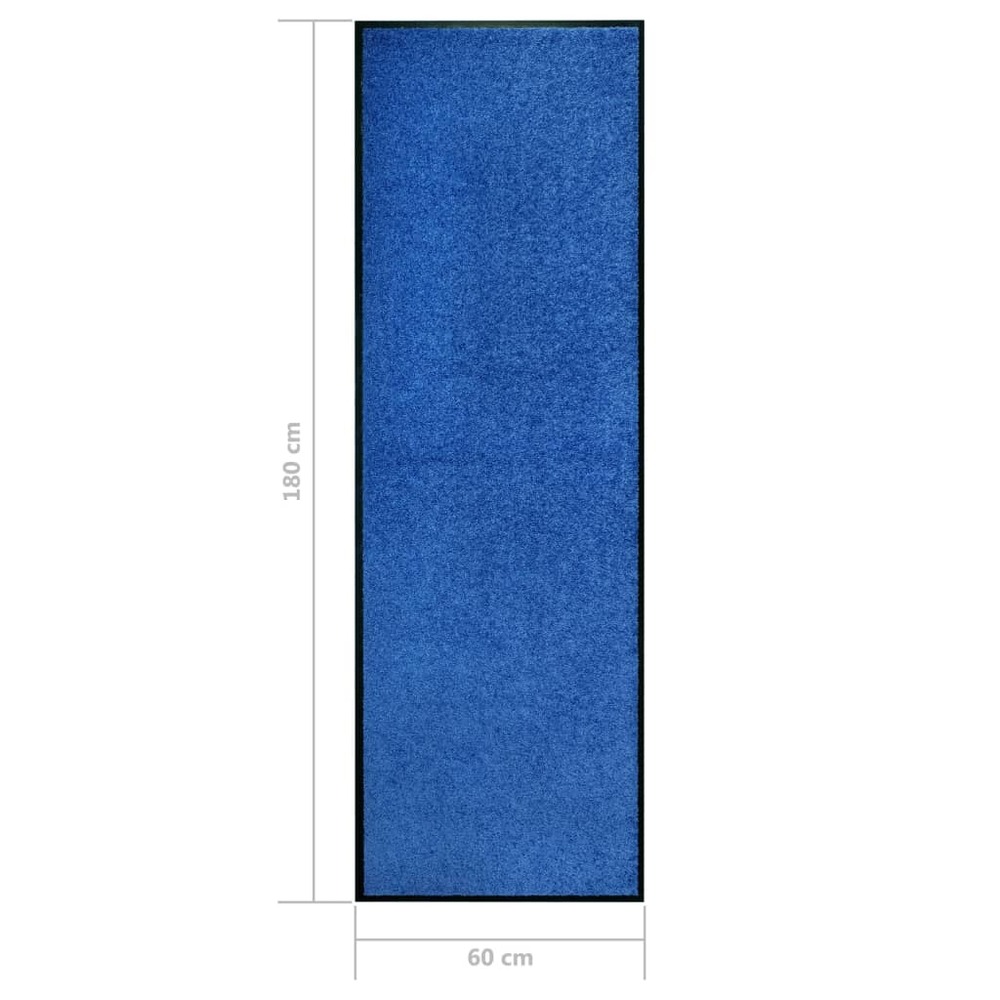Paillasson lavable bleu 60x180 cm