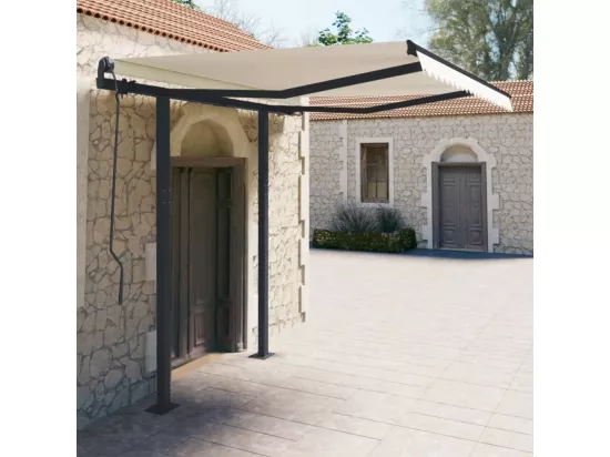 Jeu de poteaux d'auvent anthracite 300x245 cm fer