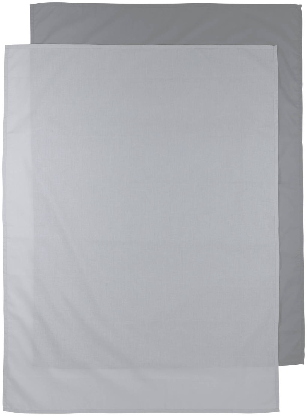 baby wieglaken - set van 2 75x100 cm Uni grijs/lichtgrijs