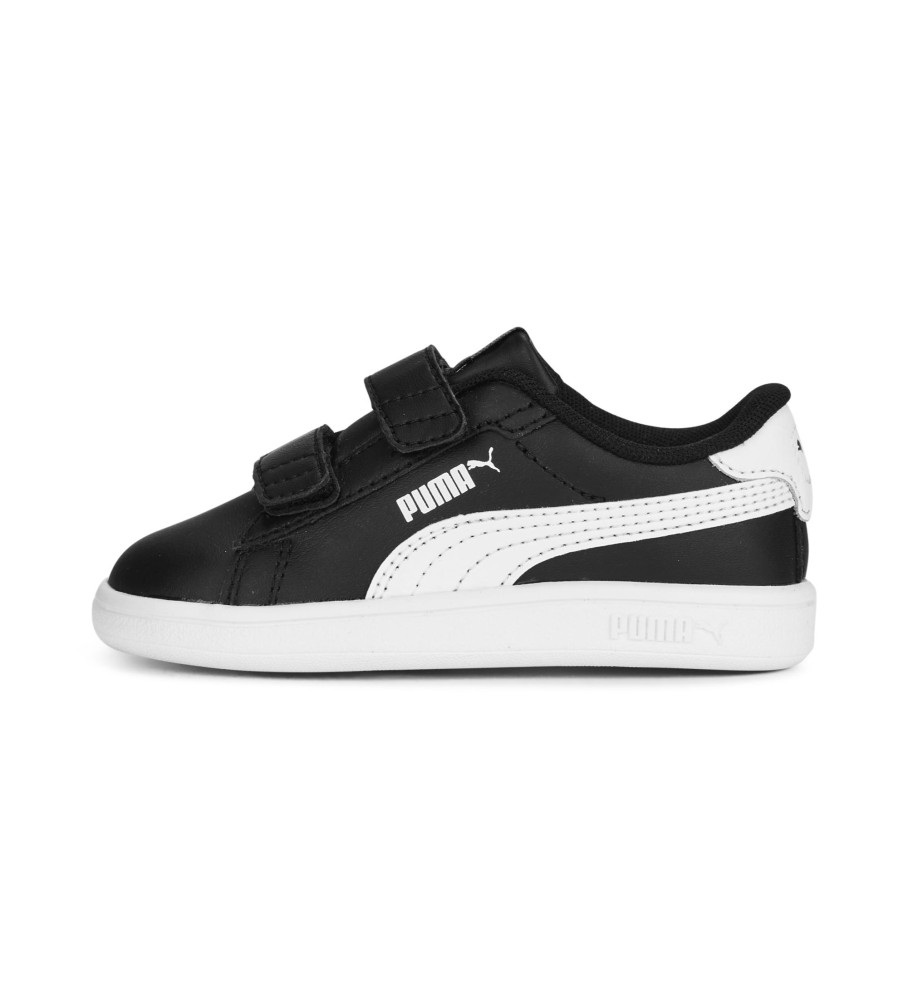 Tênis Puma Inf Smash 3.0 V de couro preto