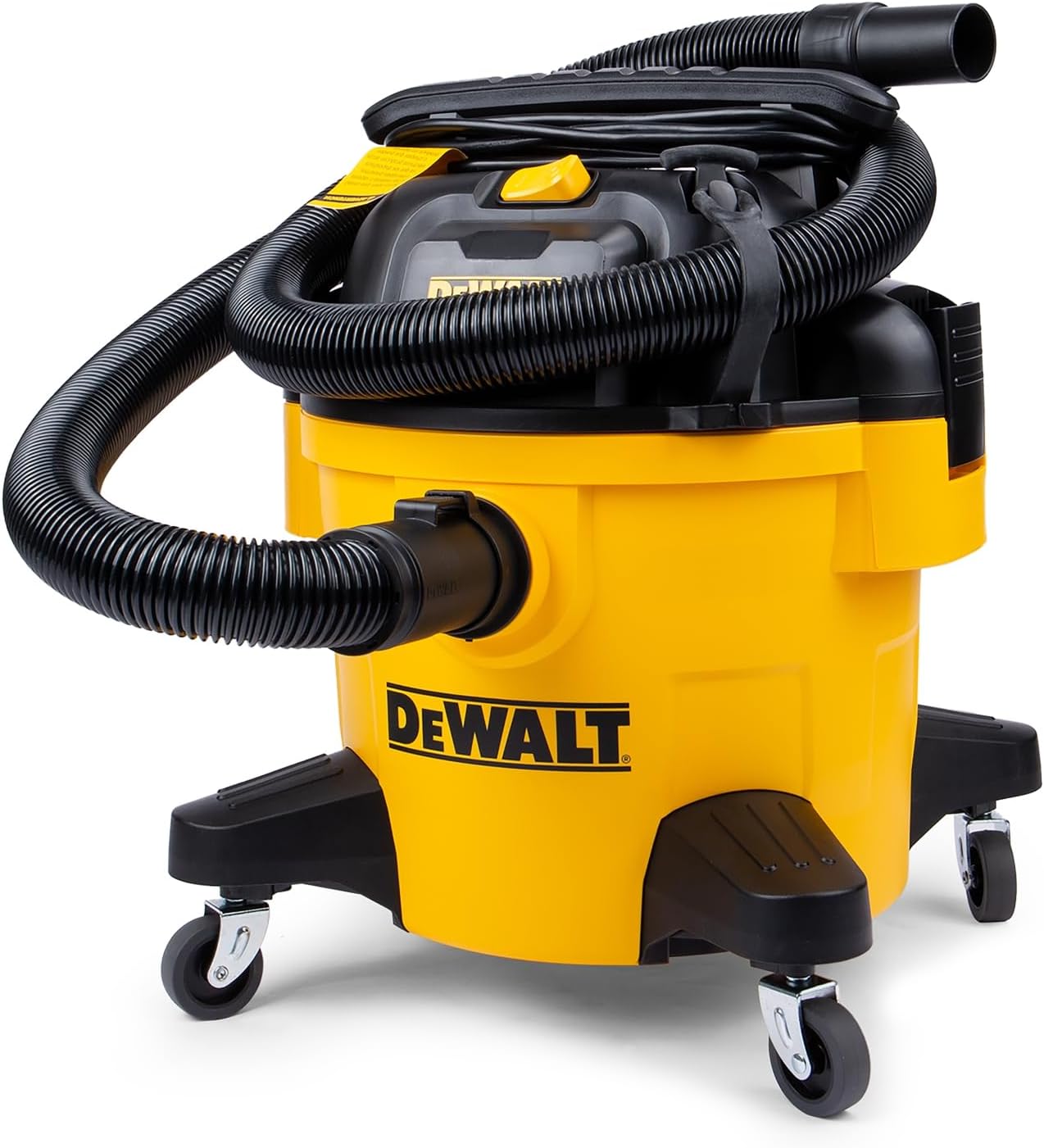DEWALT 20L Poly Nass-/Trockensauger, Mobiler Nass Trockensaug mit Universalrad, 3 IN 1 mit Blas- und Filterluftfunktion für Baustelle und Werkstatt, DXV20P