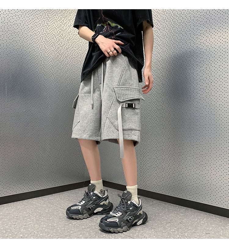 emeisa - Effen cargoshorts met trekkoordtaille
