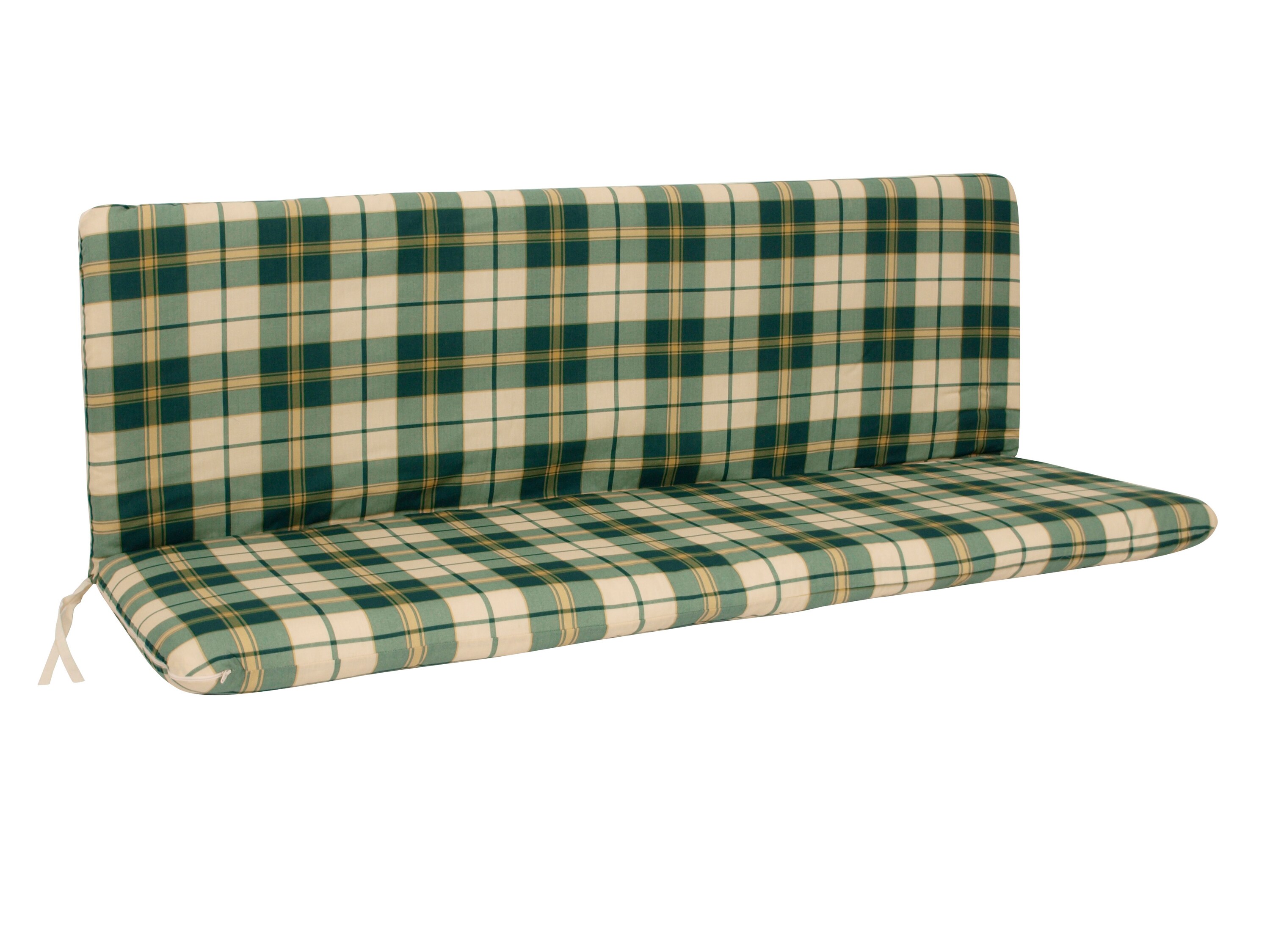 DEGAMO Auflage BOSTON für Bank 3-sitzer, grün/beige kariert