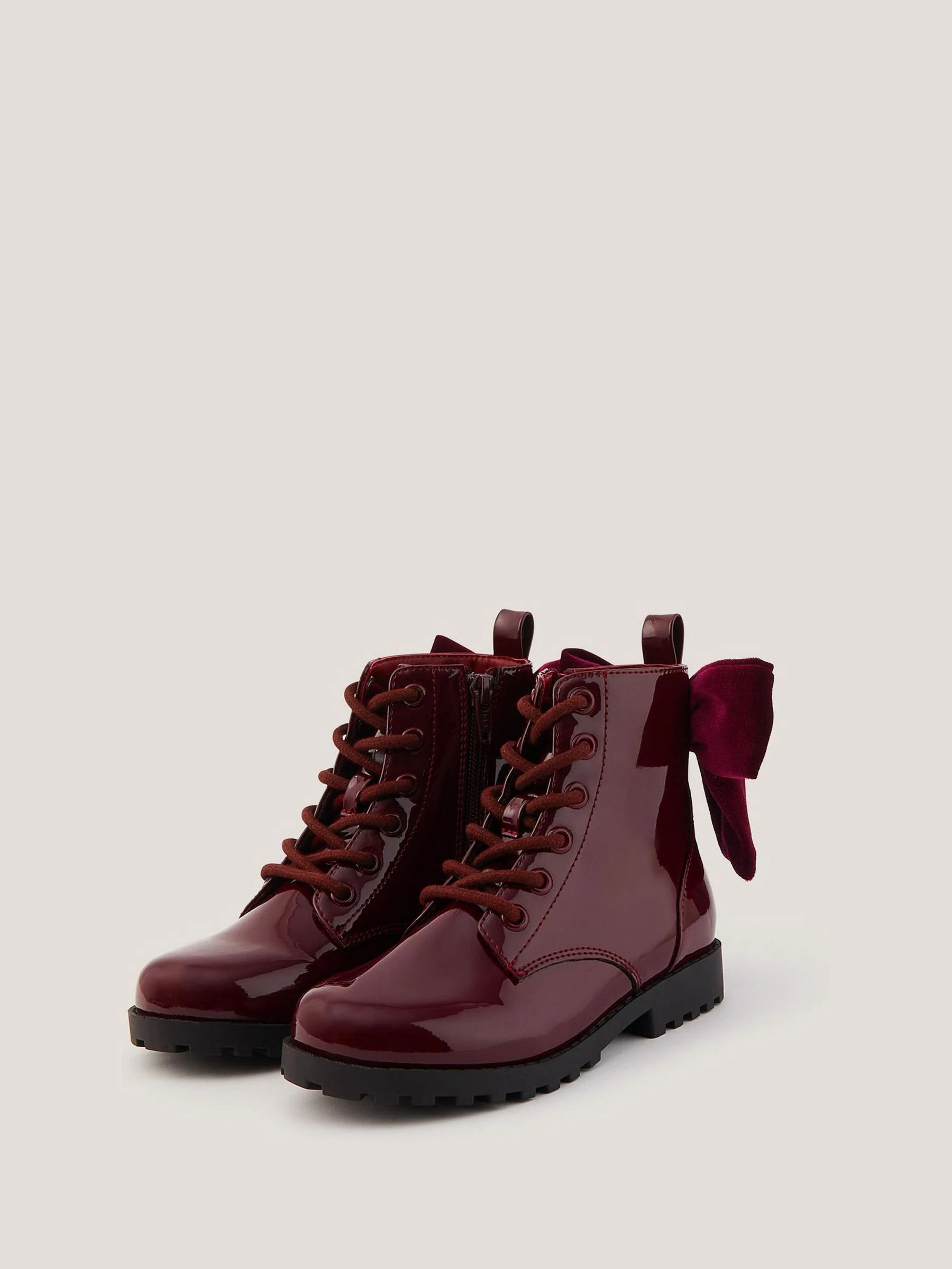 Rood - Monsoon Bow Patent Lace Up Boots