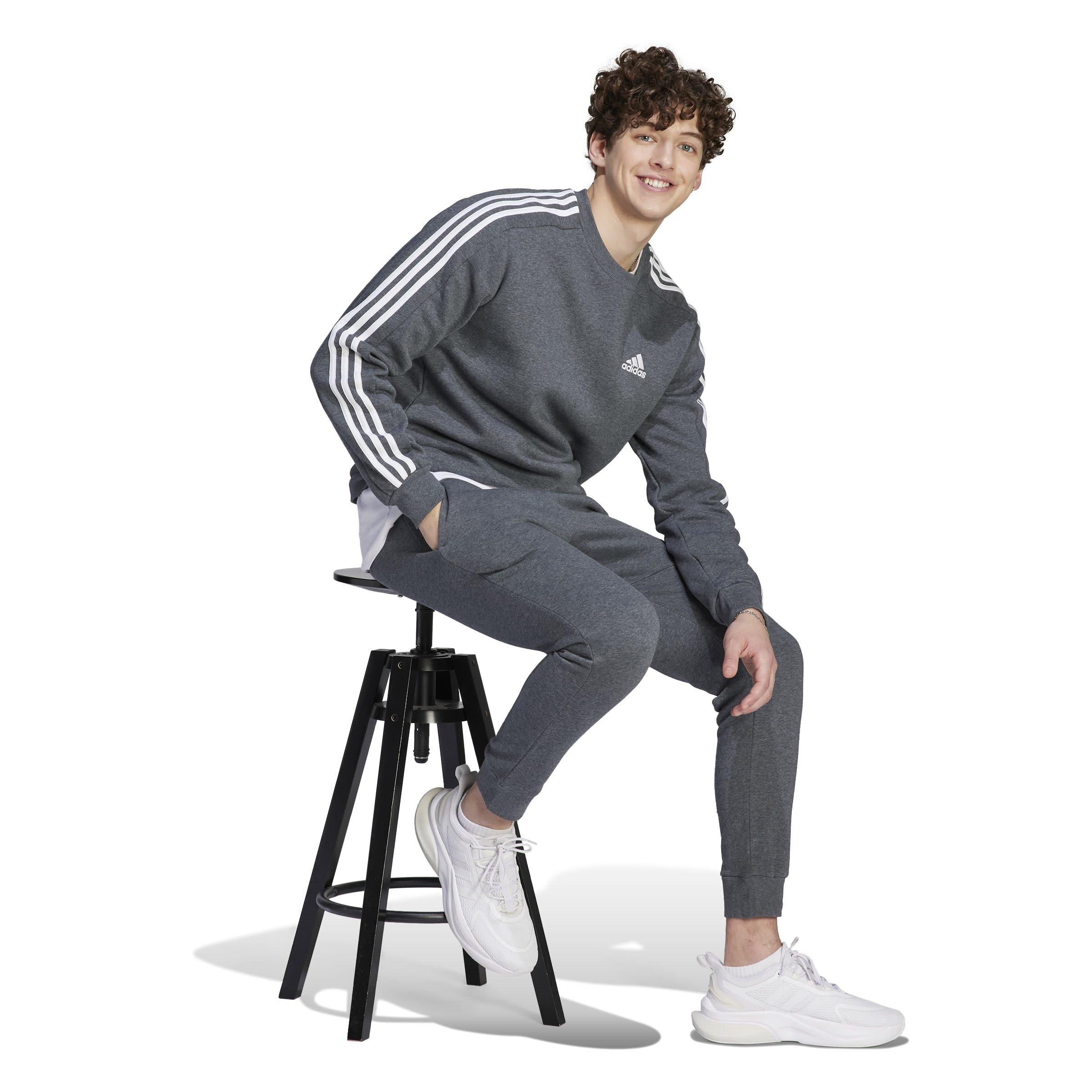 adidas Essentials 3-Stripes Fleece Sweatshirt Mens