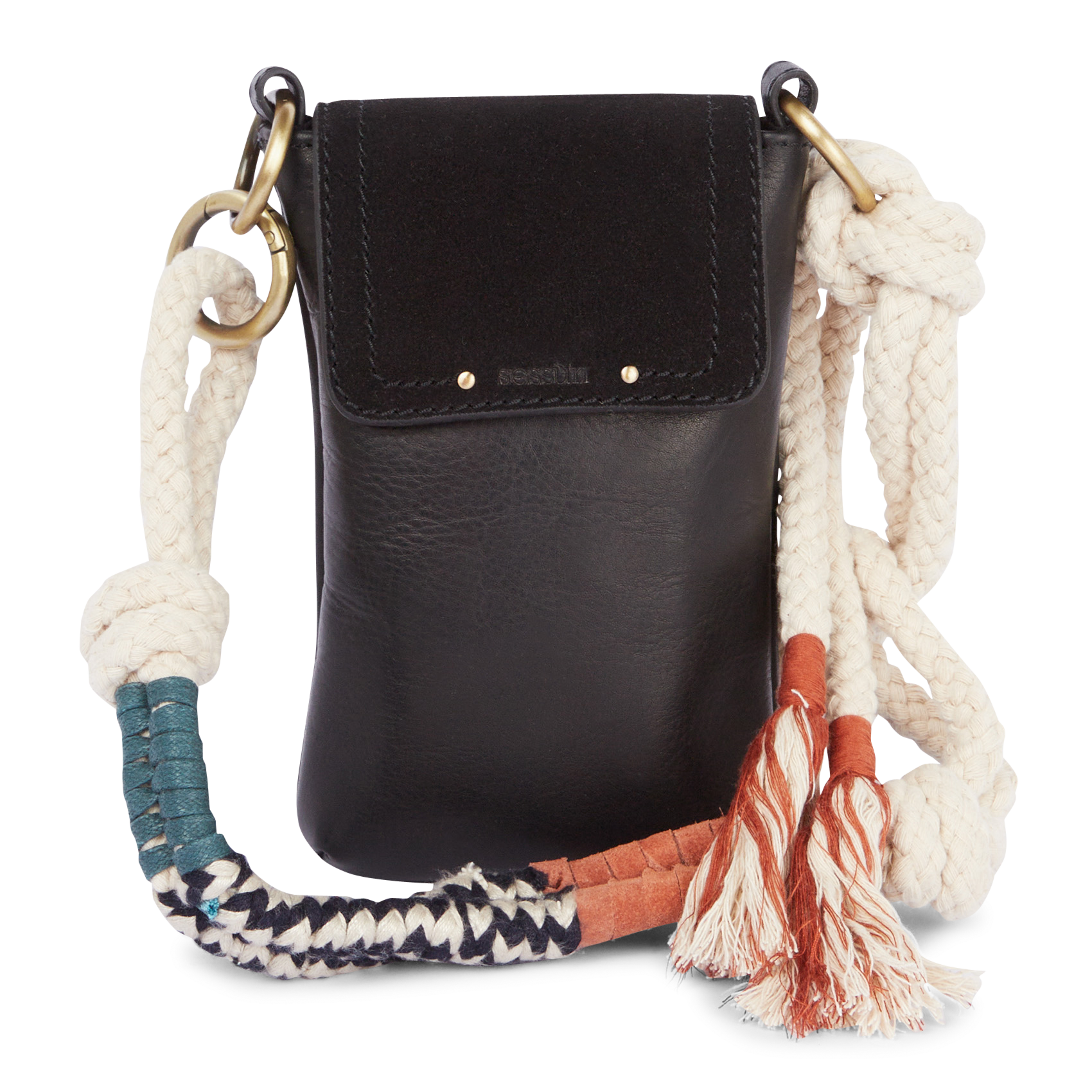EVALIO - Porte portable en cuir | Noir