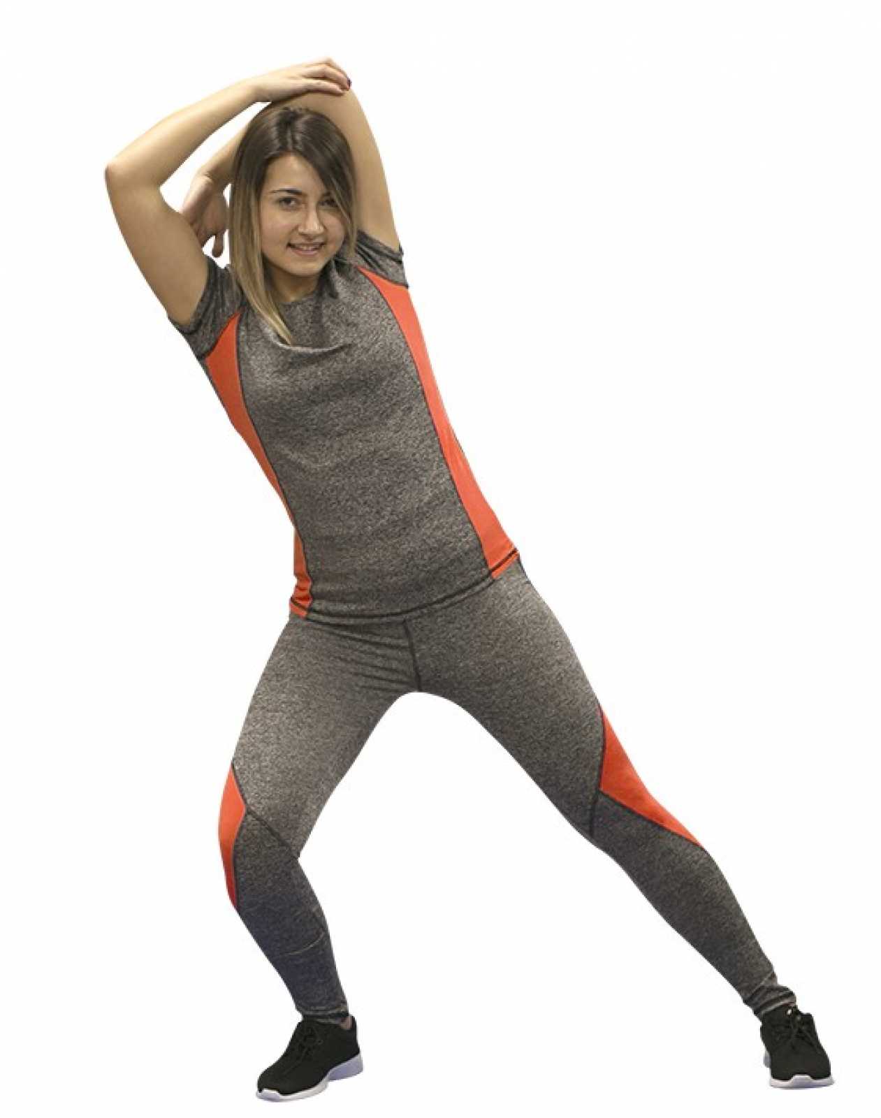Camiseta feminina Softee Alexia, cor cinza Vigore/fúcsia