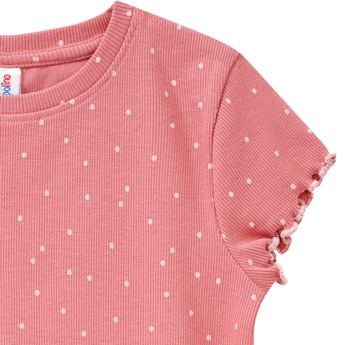 Topolino Mädchen T-Shirt mit Rippstruktur dunkelrosa